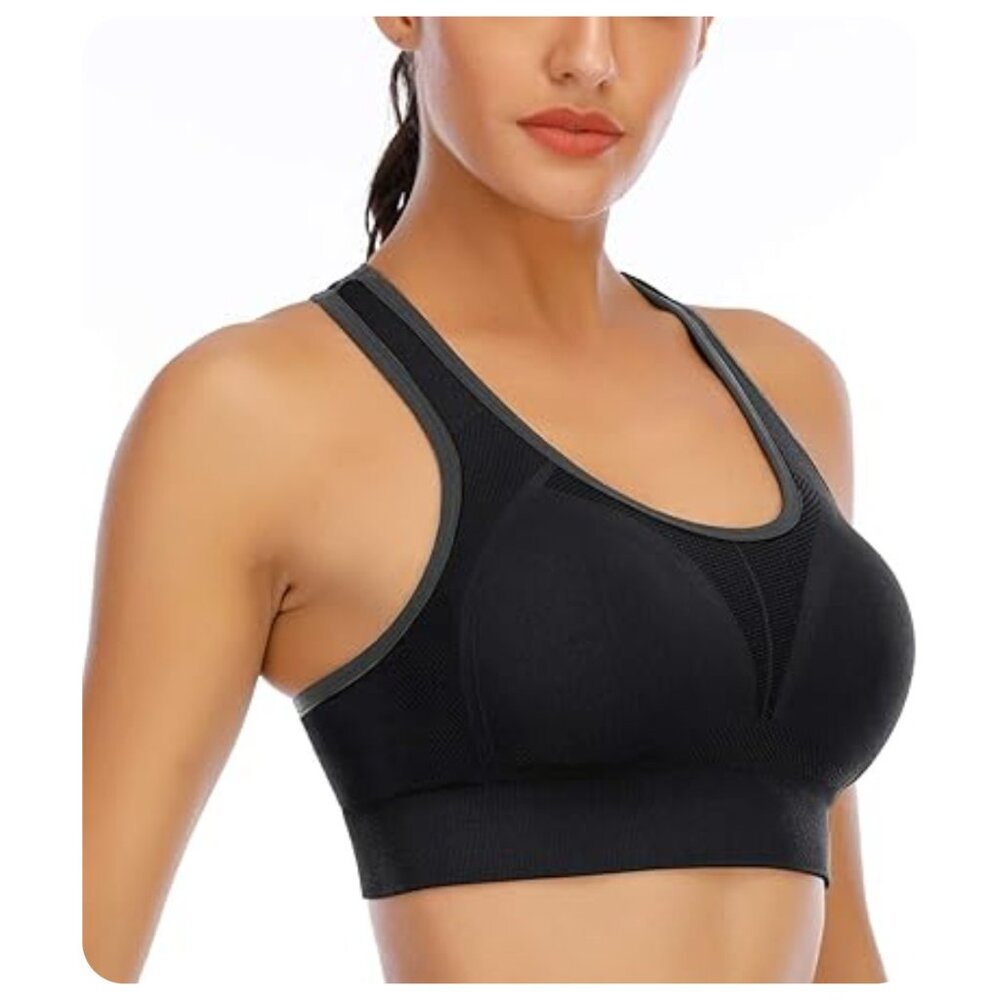 * NWT Luga Black Racerback Wire-Free Sports Bra sz M
